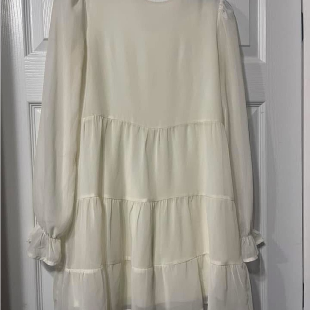 Elegant Cream Tiered Dress